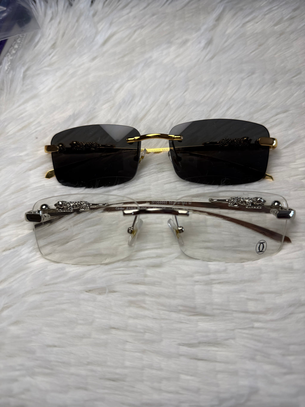 Cartier Panther Rimless Sunglasses