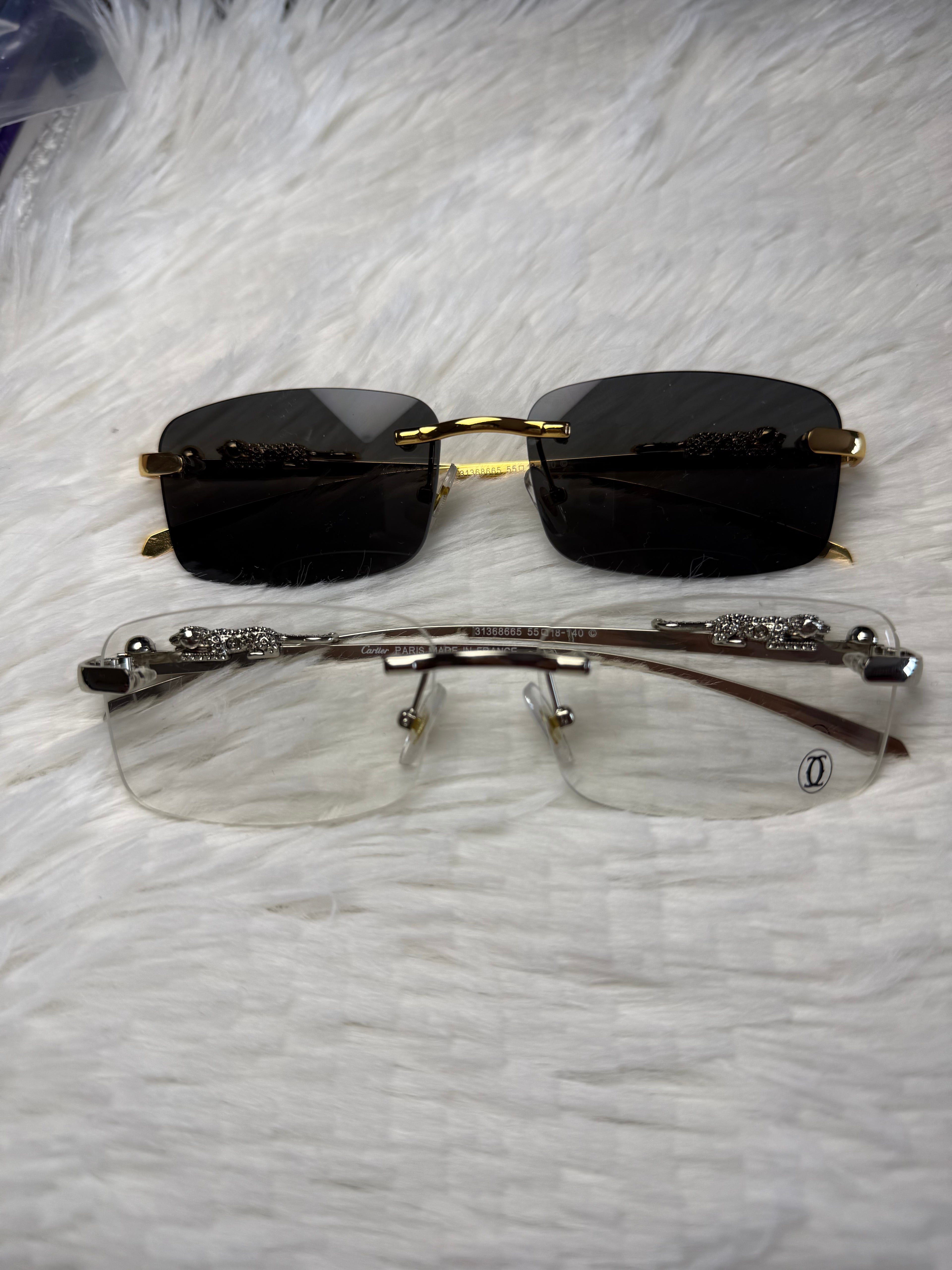 Cartier Panther Rimless Sunglasses