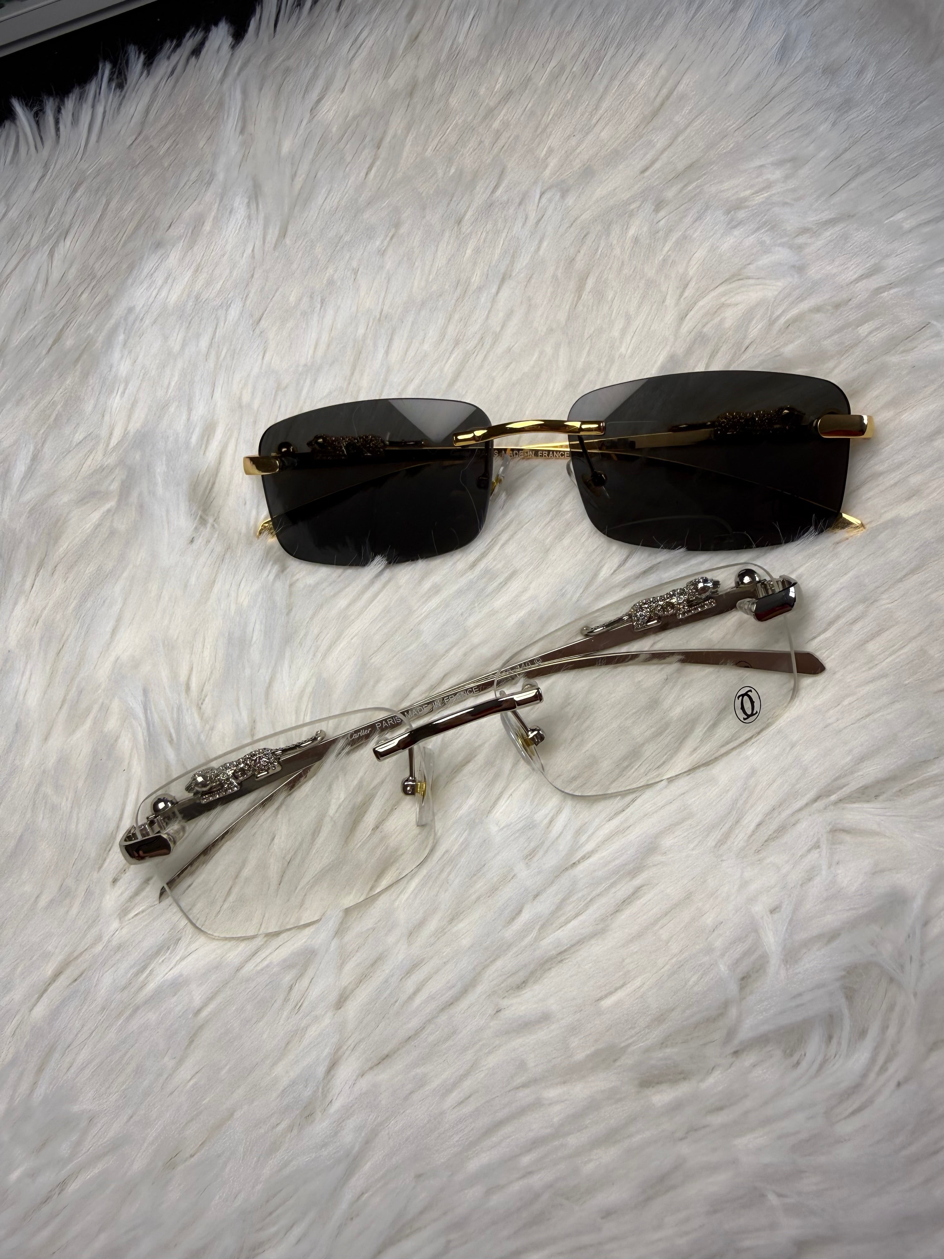 Cartier Panther Rimless Sunglasses