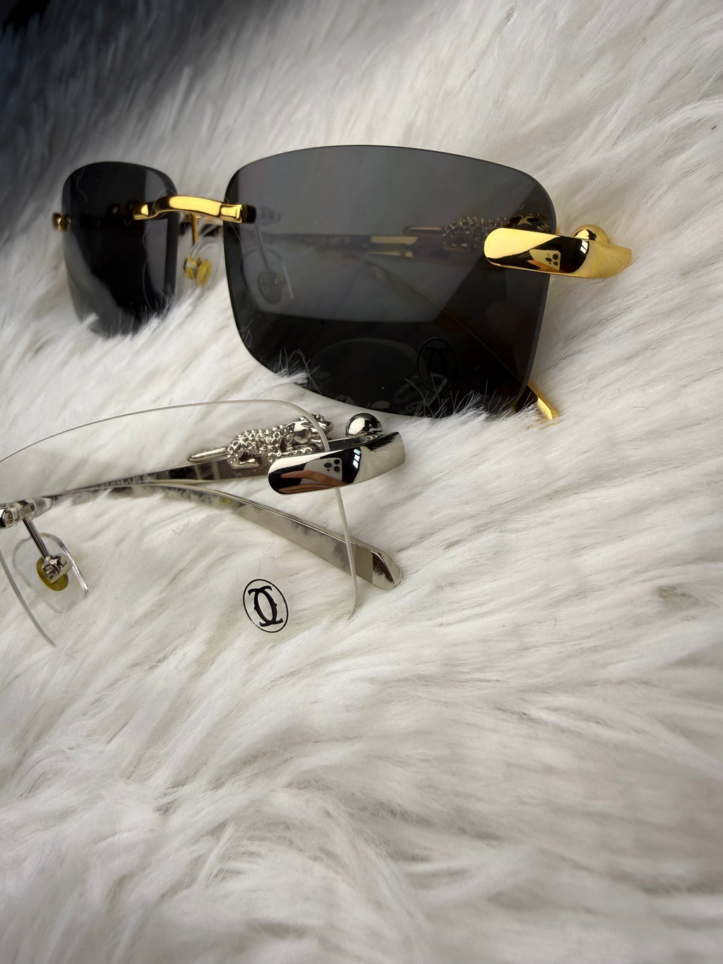 Cartier Panther Rimless Sunglasses