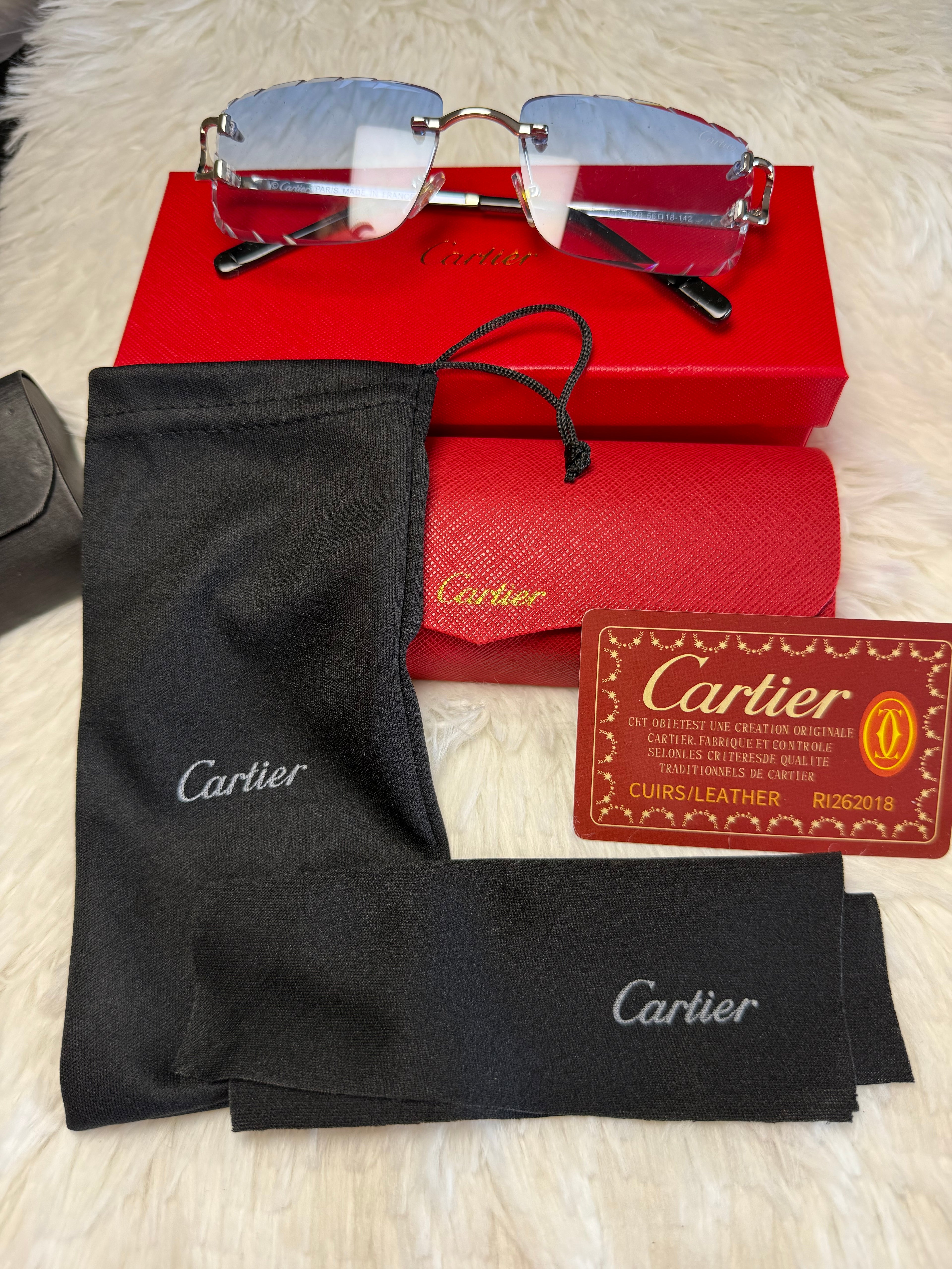 Cartier Panther Rimless Sunglasses