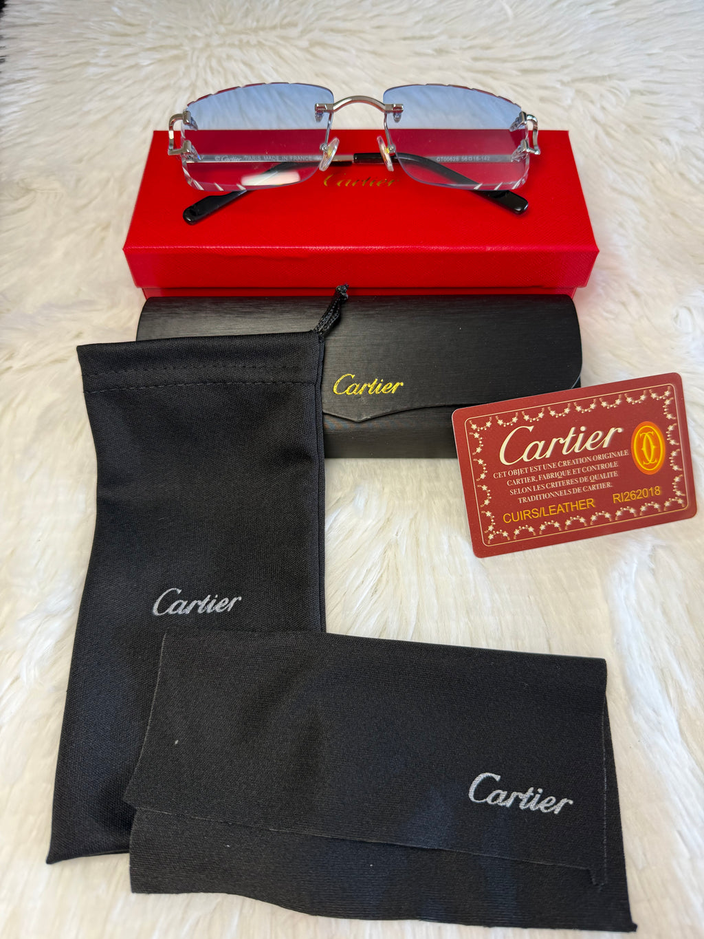 Cartier Panther Rimless Sunglasses