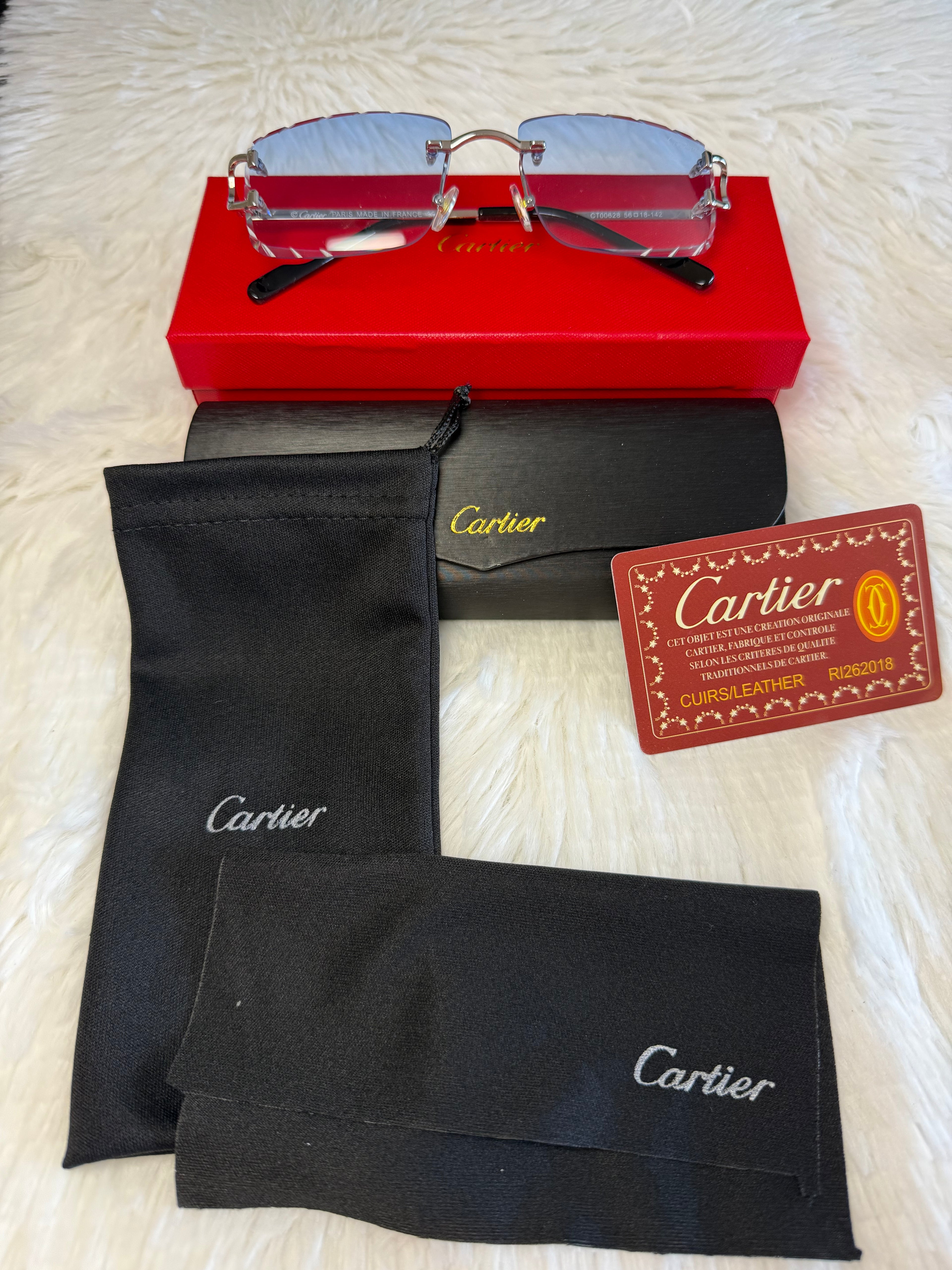 Cartier Panther Rimless Sunglasses